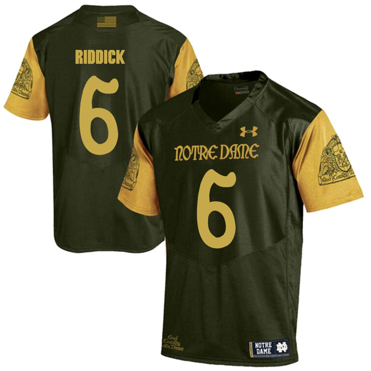 Men Norte Dame Fighting Irish #6 Riddick Green Customized NCAA Jerseys